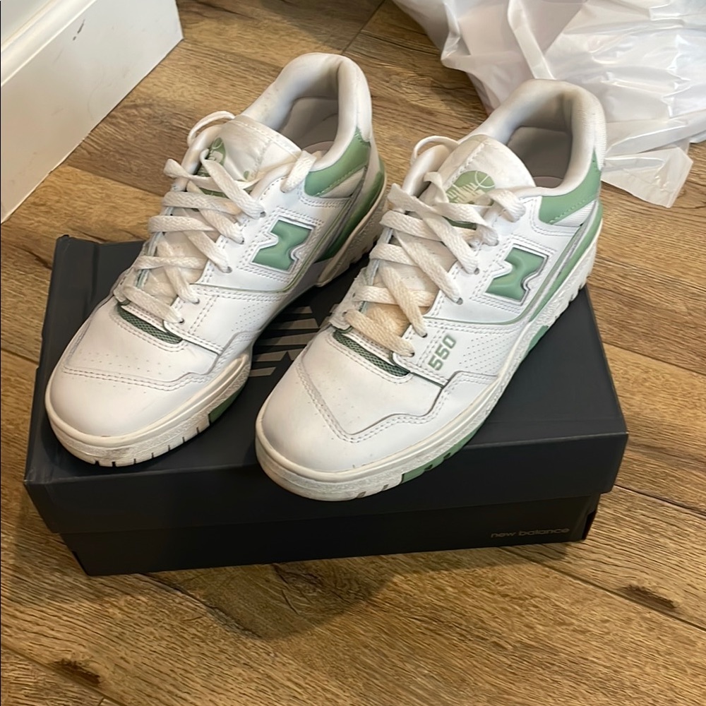 White and Green Sneakers